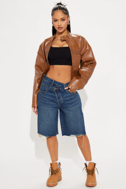 The Crossover Baggy Denim Jorts - Dark Wash