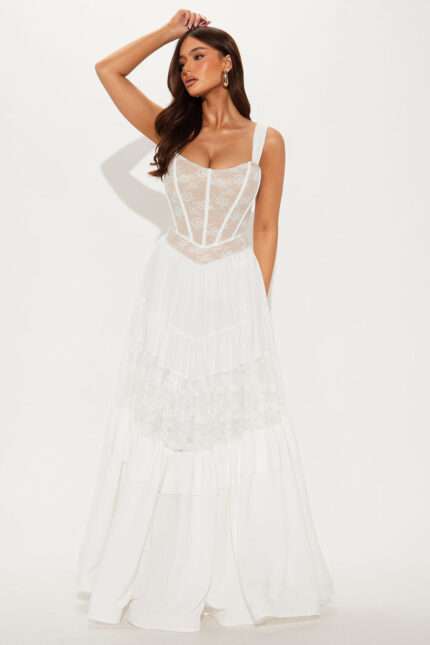 Kylie Chiffon Gown - White
