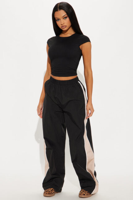 New Beginnings Windbreaker Track Pant - Black/combo