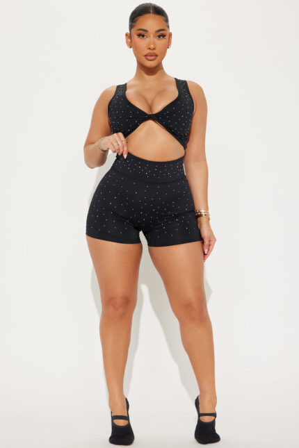 Tranquility Rhinestone Elevate Active Set - Black