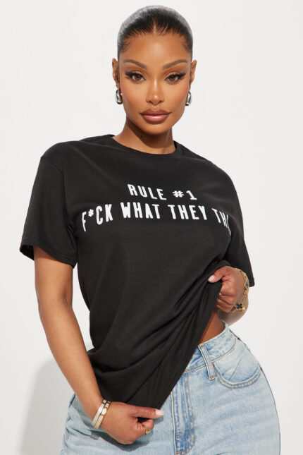 Fck What They Think Graphic Tee - Black