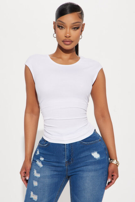 Cindy Ruched Top - White