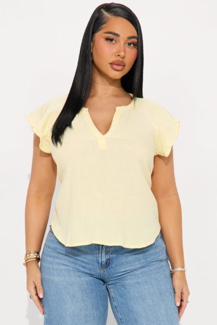 Breezy Outdoors Gauze Top - Yellow