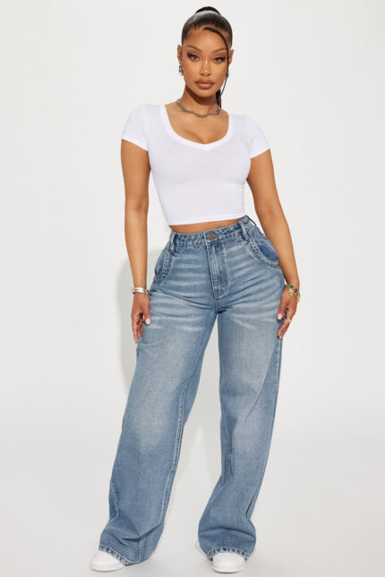 Calling It Off Baggy Jeans - Vintage Wash