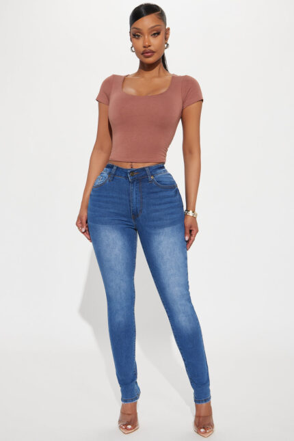Caught Staring Stretch Booty Lifting Skinny Jeans - Medium Wash
