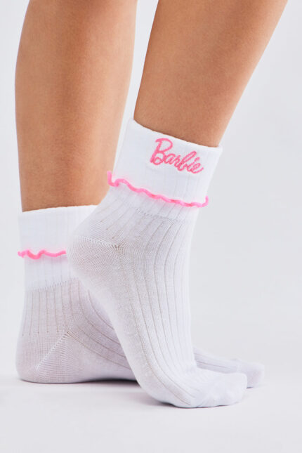 Preppy Barbie Socks - White/Pink
