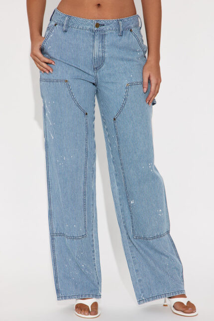 Itzel Non Stretch Carpenter Straight Leg Jeans - Dark Wash