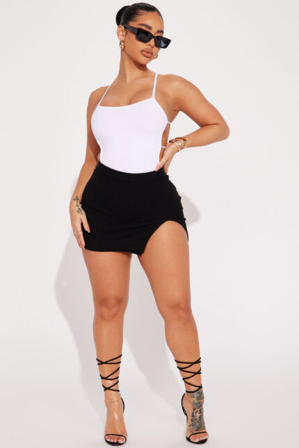Stella Slit Mini Skirt - Black