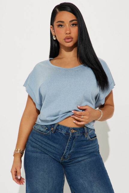 Casual Mood Short Sleeve Top - Blue