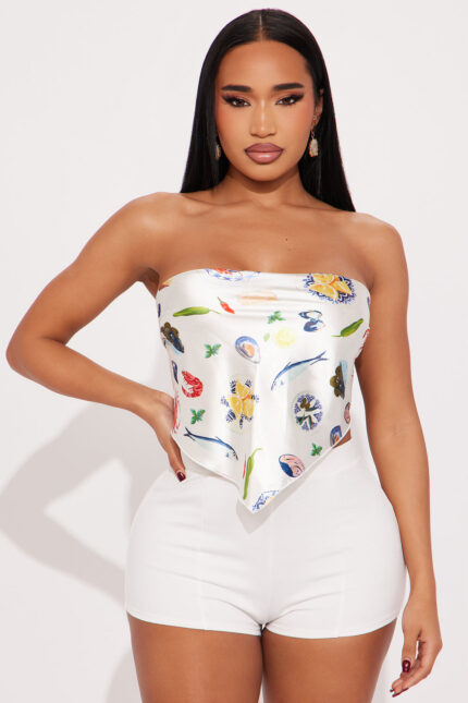 Lea Lobster Handkerchief Top - White/combo