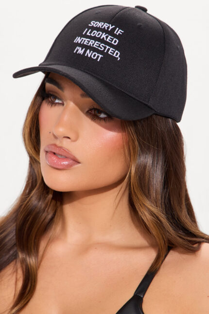 Not Interested Baseball Hat - Black