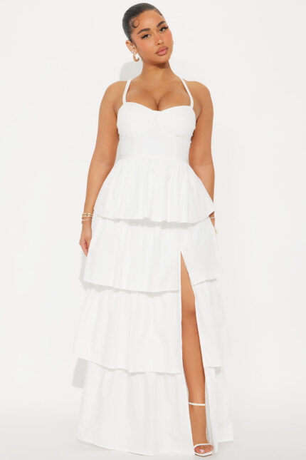Clementine Poplin Maxi Dress - White