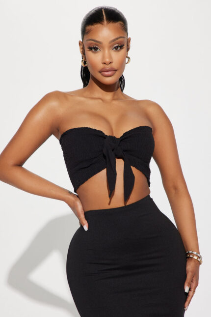 Simplistic Linen Tube Top - Black