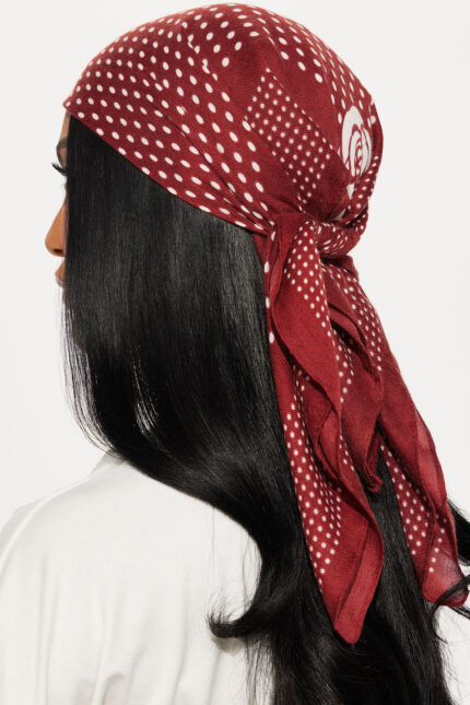 Susie Polka Dot Head Wrap - Burgundy/combo