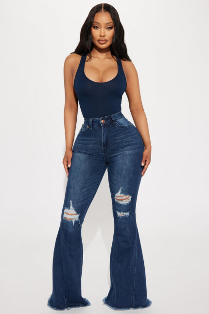 Come Correct Stretch Flare Jeans - Dark Wash