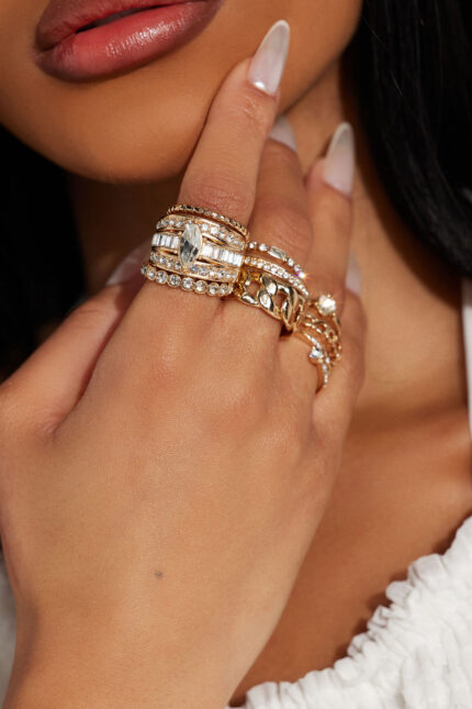 Linsey 9 Piece Ring Set - Gold