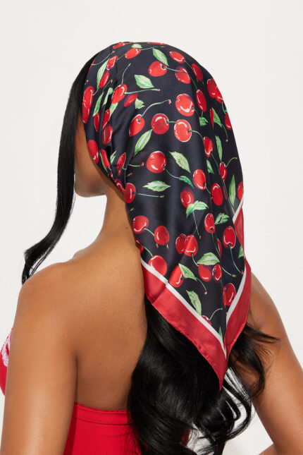 Cherry Pop Head Wrap  - Black/Red