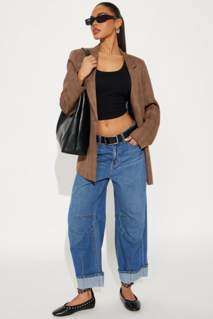 Lennox Barrel Crop Jean - Medium Wash