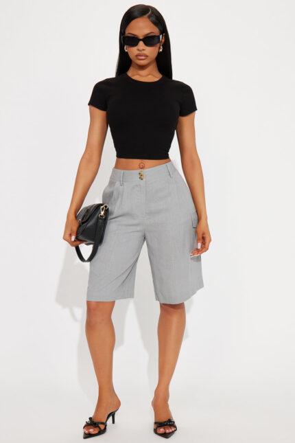 Next To You Linen Short - Grey