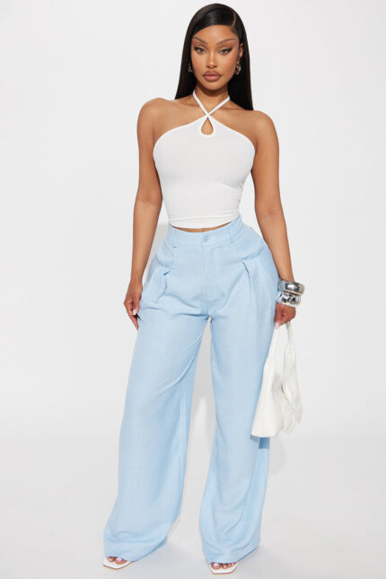 Matson Wide Leg Trouser - Light Blue