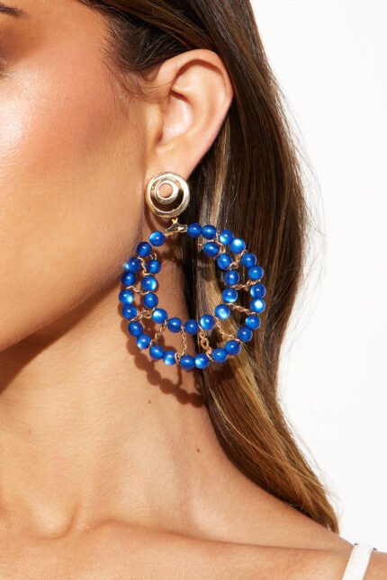 See You Around Hoop Earrings - Blue