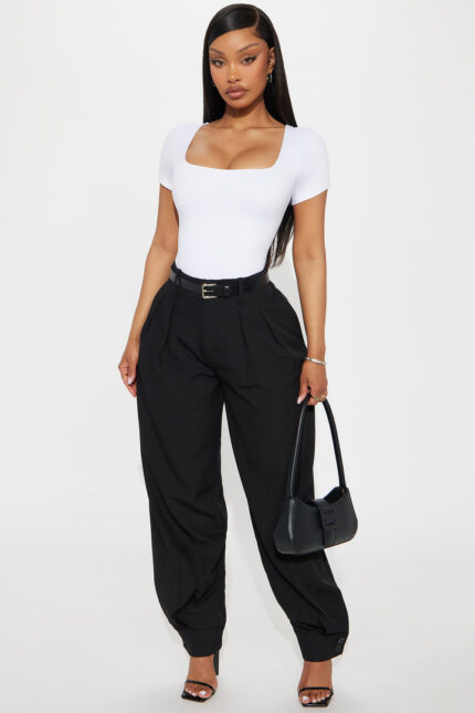 Helena Belted Trouser Pant - Black