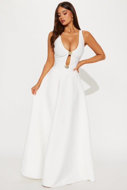 Vanessa Bandage A-line Maxi Dress - White