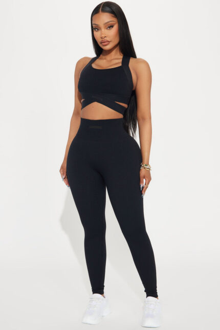 Fighter Ribbed Active Legging In Infinity Seamless - Black