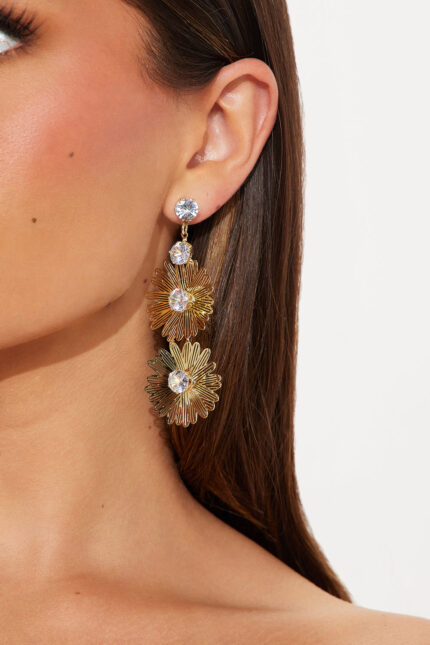 Ice Petal Earrings - Gold