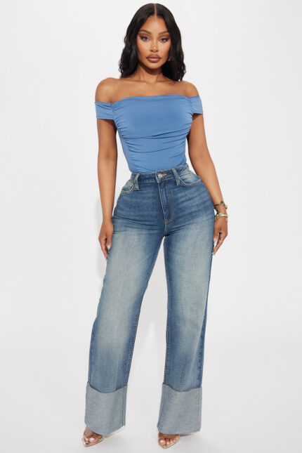 Making Assumptions Cuffed Straight Leg Jeans - Vintage Wash