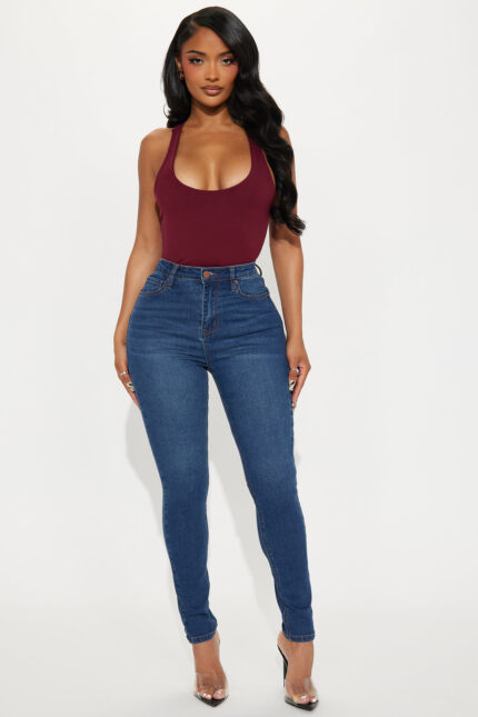 Tall Vibe Check Curvy Stretch Skinny Jeans - Dark Wash