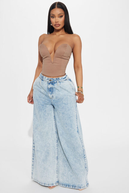 Lost In Love Baggy Trouser Jeans - Light Wash