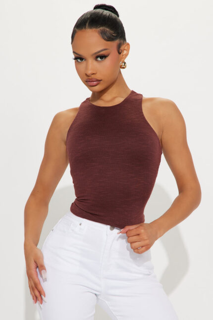 Saffron Double Lined Tank Top - Burgundy