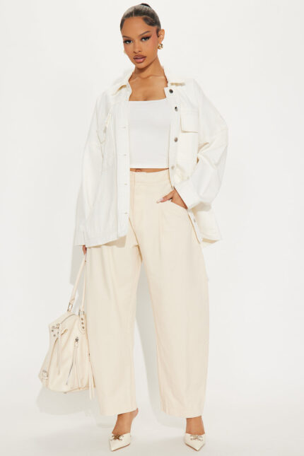 Fever Streetwear Barrel Leg Pant - Oatmeal