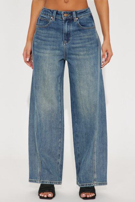 Set Me Free Baggy Wide Leg Jeans - Vintage Wash