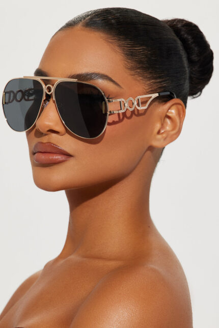 Reflecting Back Sunglasses - Gold/Black