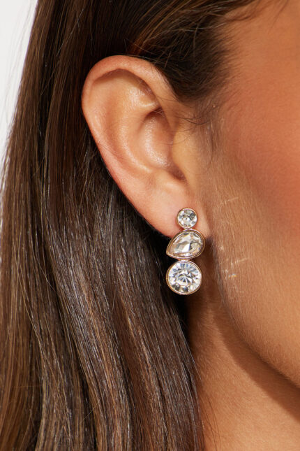 Simple Jewel Mini Drop Earrings - Gold