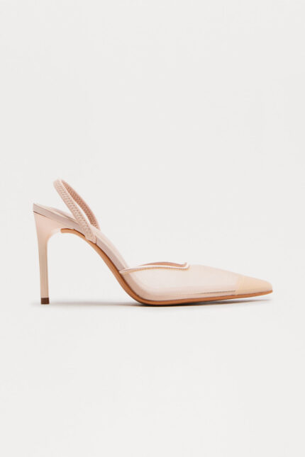 Prescott Mesh Stiletto Pumps - White