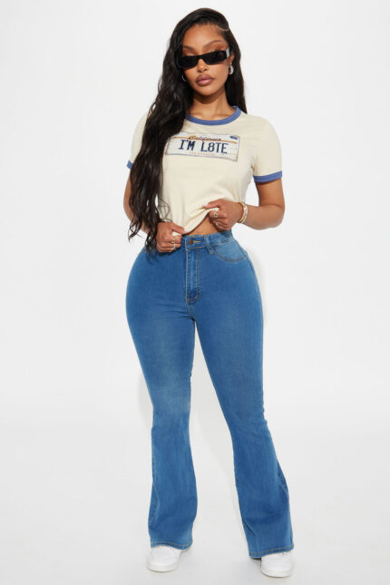 Soul Searching High Rise Flare Jeans - Medium Blue Wash