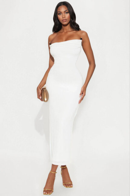Deandra Slinky Maxi Dress - White
