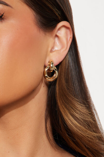 Mallory Knot Drop Earrings - Gold