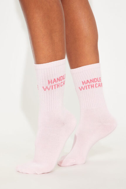 Handle Me With Care Socks - Pink