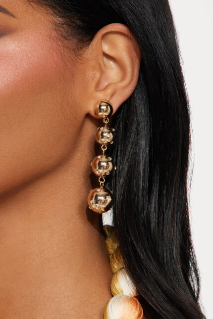 Over The Moon Linear Earrings - Gold