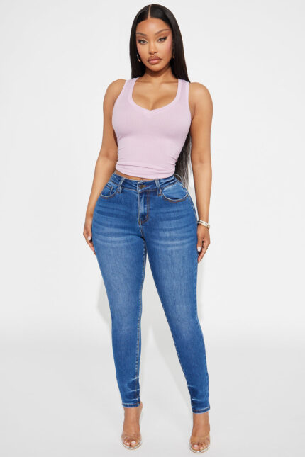 Kalisha Stretch Skinny Jeans - Medium Wash