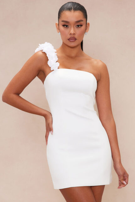 Gabrielle Satin Mini Dress - White
