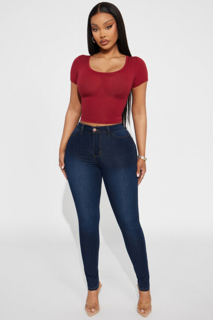 Petite Classic Beauty Booty Lifter Skinny Jeans - Dark Denim