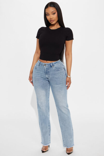So Basic Straight Leg Jeans - Light Wash