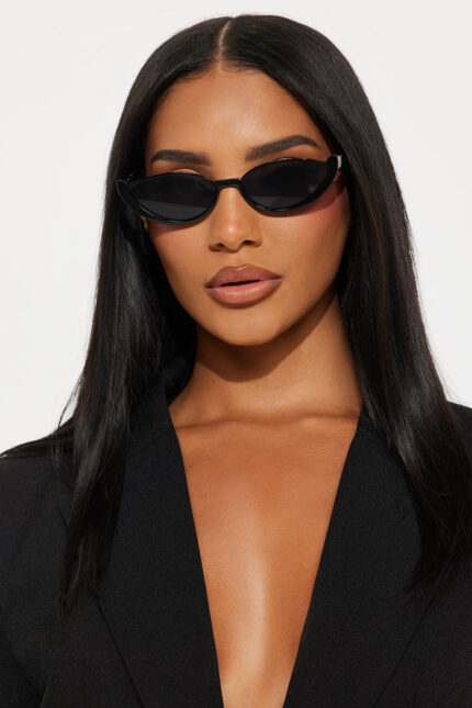 Chateau Half Frame Sunglasses - Black
