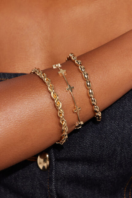Sunlit Meadow 3 Piece Bracelet Set - Gold