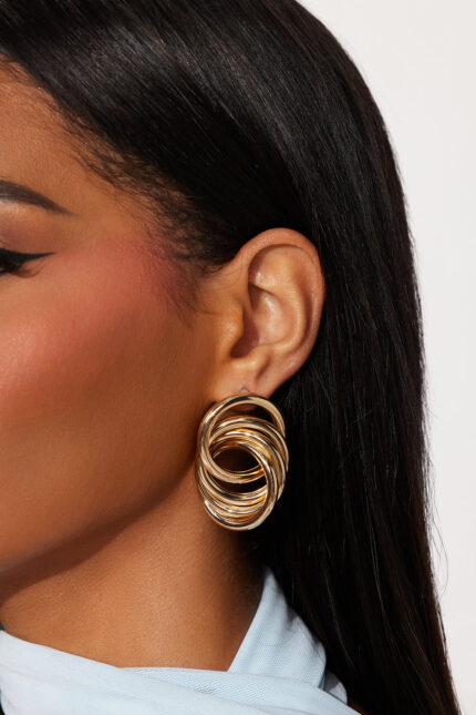 Rings Of Entanglements Drop Earrings - Gold